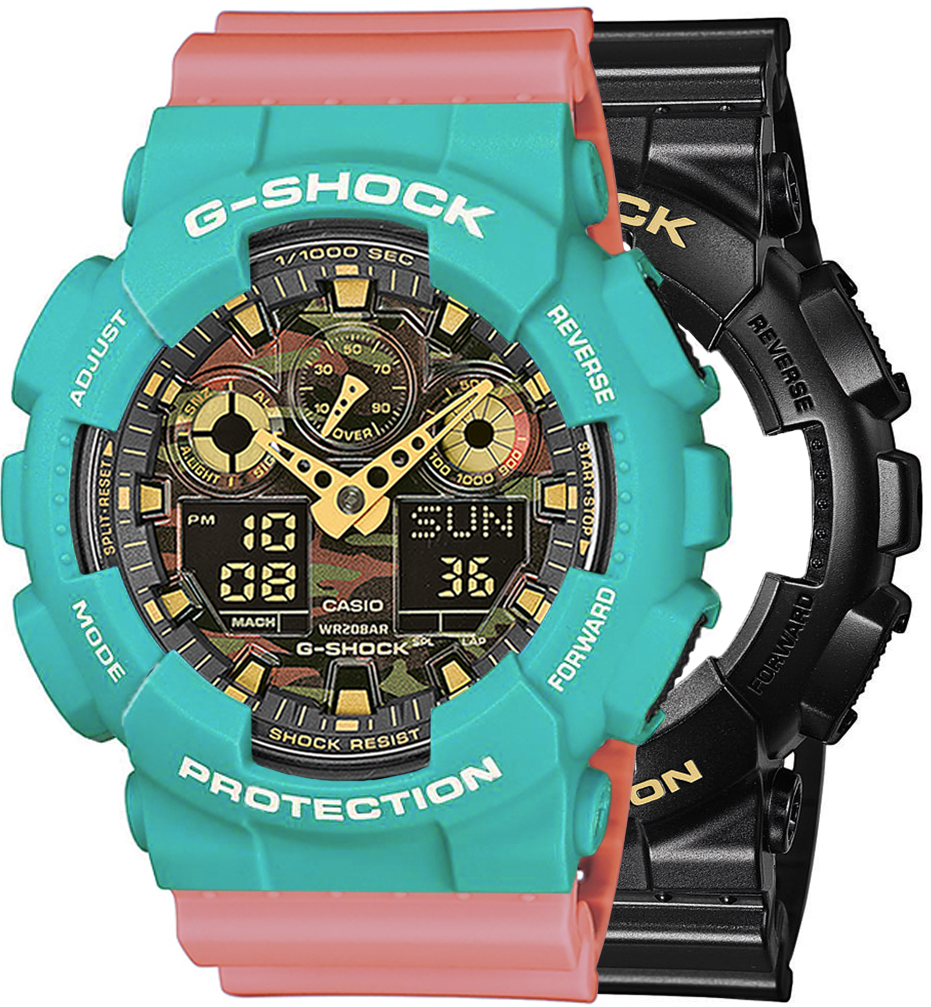 G-SHOCK SET GA-100CF-1A9ER + BEZEL 10410475 + PASEK 10498150