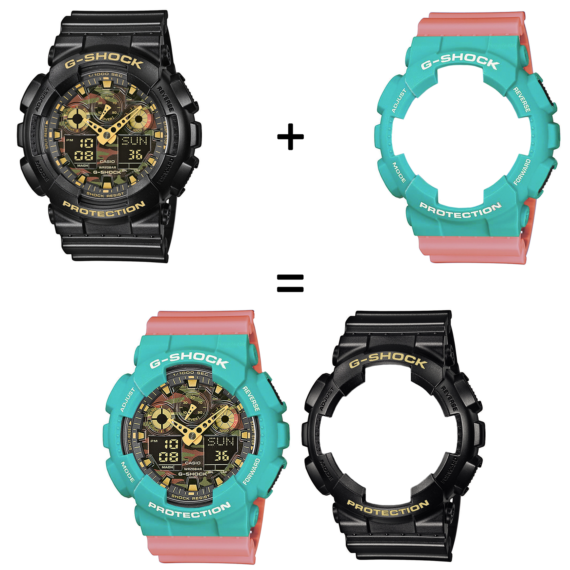 Casio SET GA-100CF-1A9ER + BEZEL 10410475 + PASEK 10498150 zegarek - miniatura 2