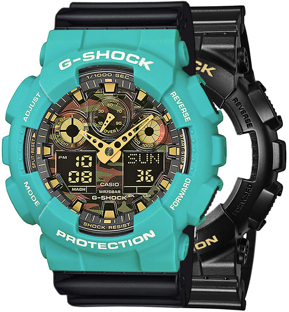 G-SHOCK SET GA-100CF-1A9ER + BEZEL 10410475 + PASEK 10536683