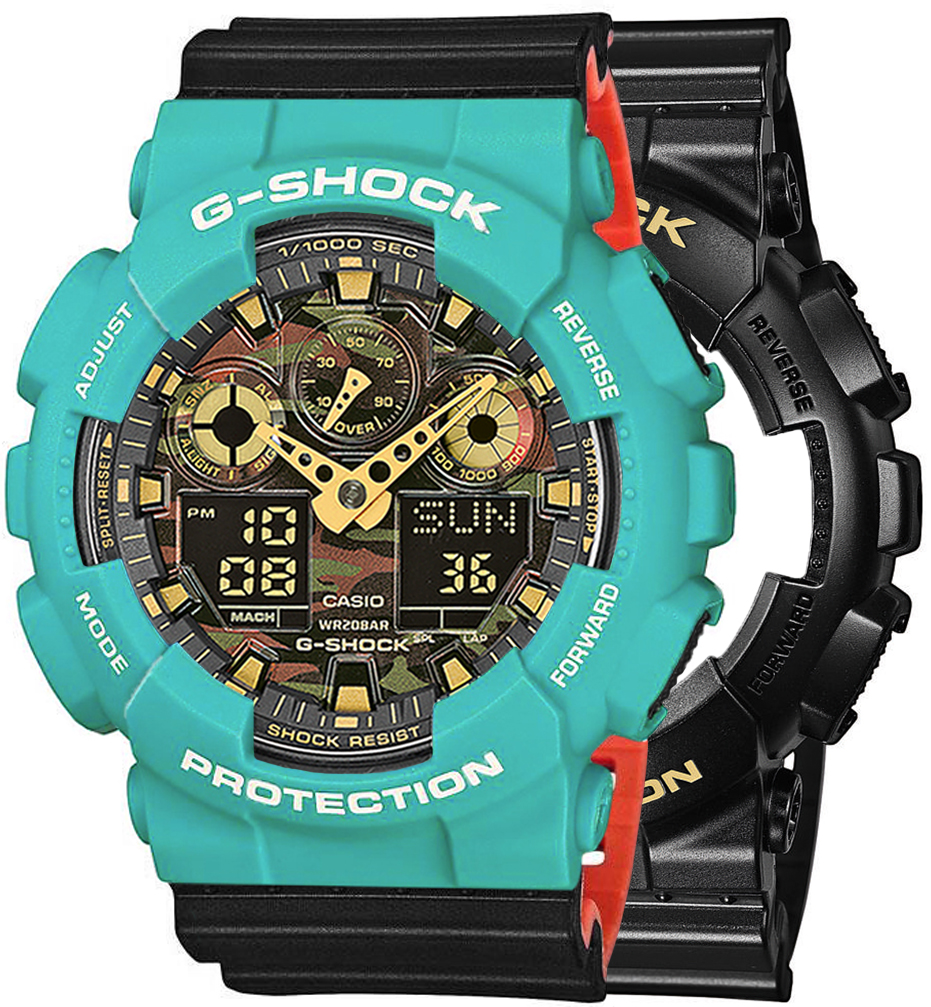 G-SHOCK SET GA-100CF-1A9ER + BEZEL 10410475 + PASEK 10577142