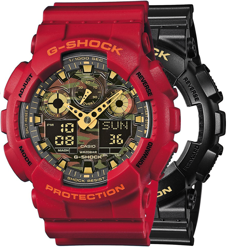 G-SHOCK SET GA-100CF-1A9ER + BEZEL 10441433 + PASEK 10395226