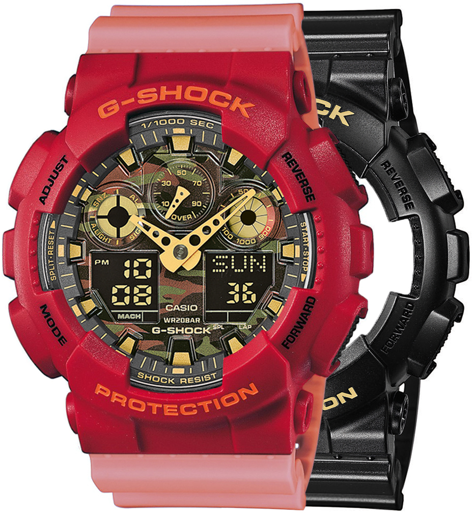 G-SHOCK SET GA-100CF-1A9ER + BEZEL 10441433 + PASEK 10498150