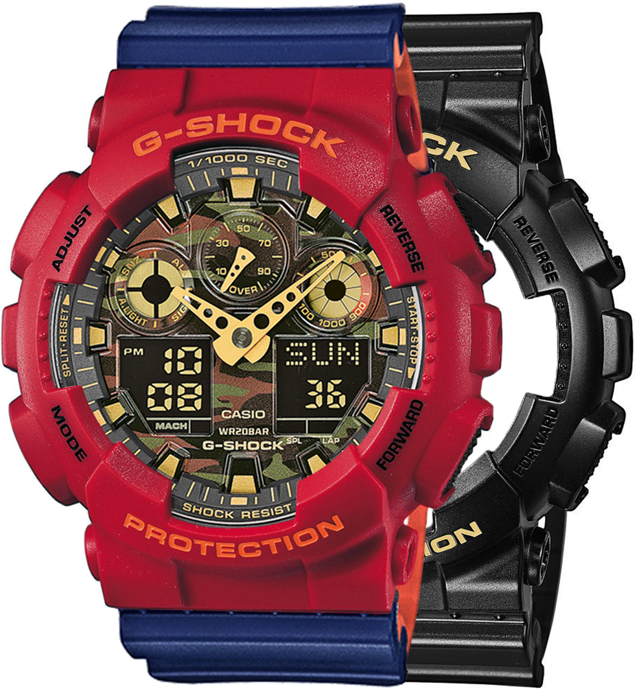 G-SHOCK SET GA-100CF-1A9ER + BEZEL 10441433 + PASEK 10527467