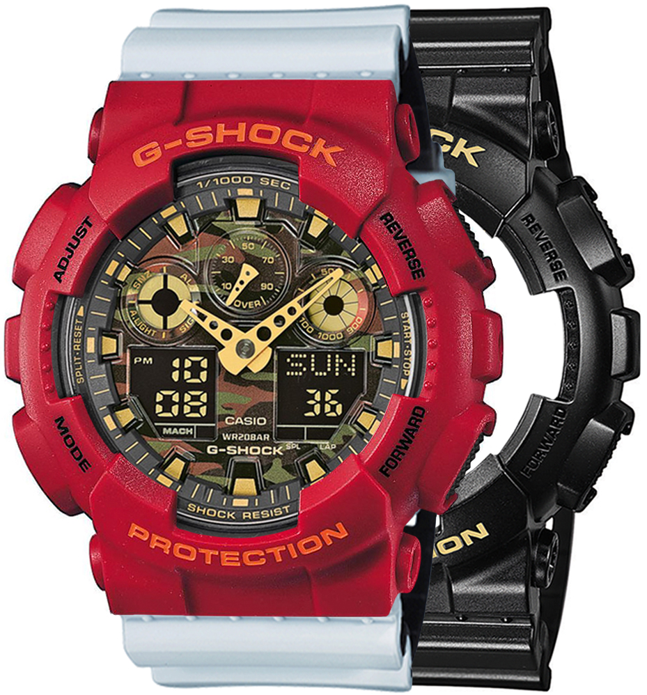 G-SHOCK SET GA-100CF-1A9ER + BEZEL 10441433 + PASEK 10527469