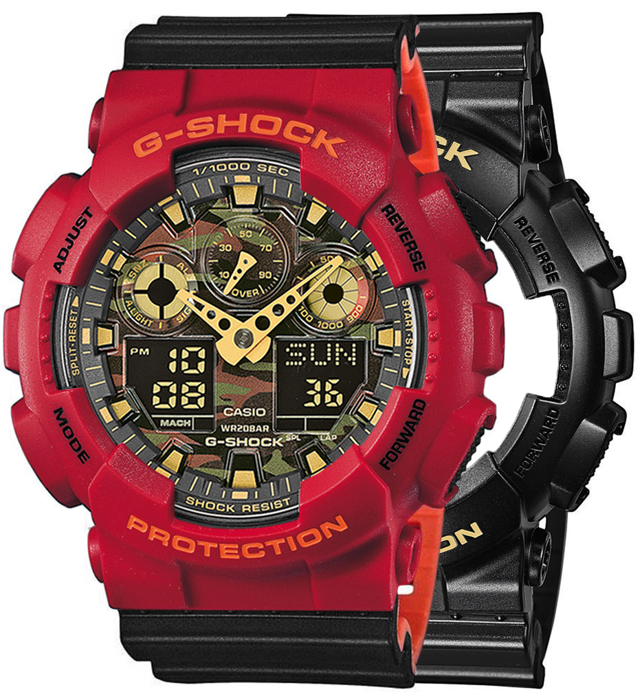 G-SHOCK SET GA-100CF-1A9ER + BEZEL 10441433 + PASEK 10577142