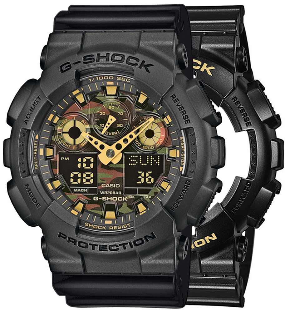 G-SHOCK SET GA-100CF-1A9ER + BEZEL 10467795 + PASEK 10347688