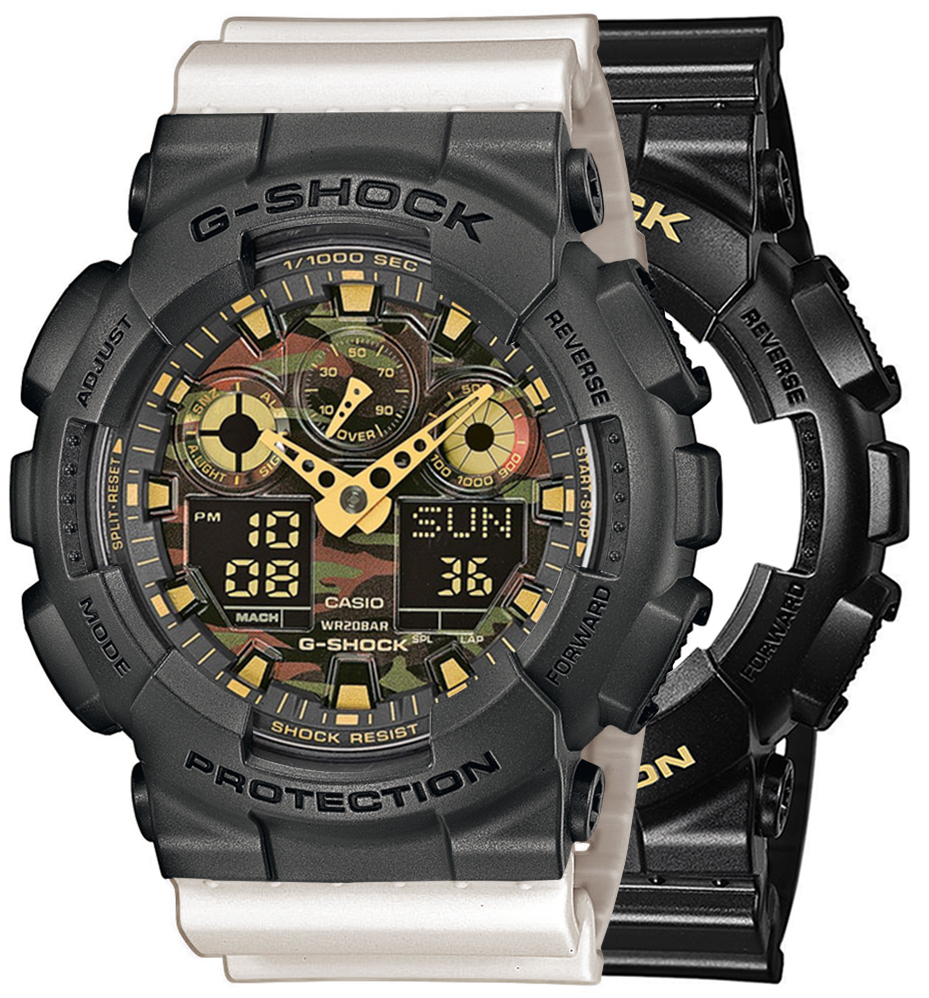 G-SHOCK SET GA-100CF-1A9ER + BEZEL 10467795 + PASEK 10395227