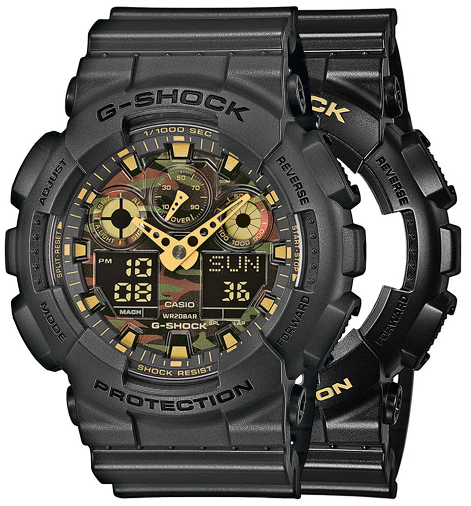 G-SHOCK SET GA-100CF-1A9ER + BEZEL 10467795 + PASEK 10467764