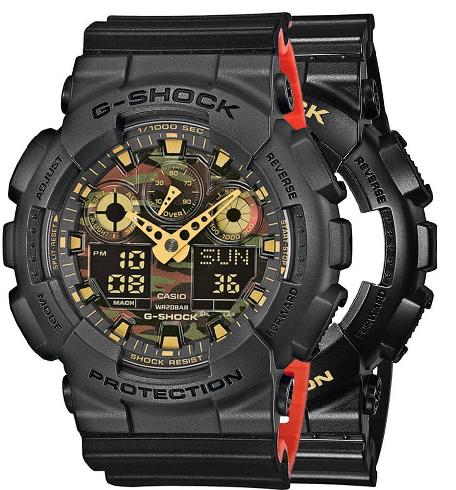 G-SHOCK SET GA-100CF-1A9ER + BEZEL 10467795 + PASEK 10577142