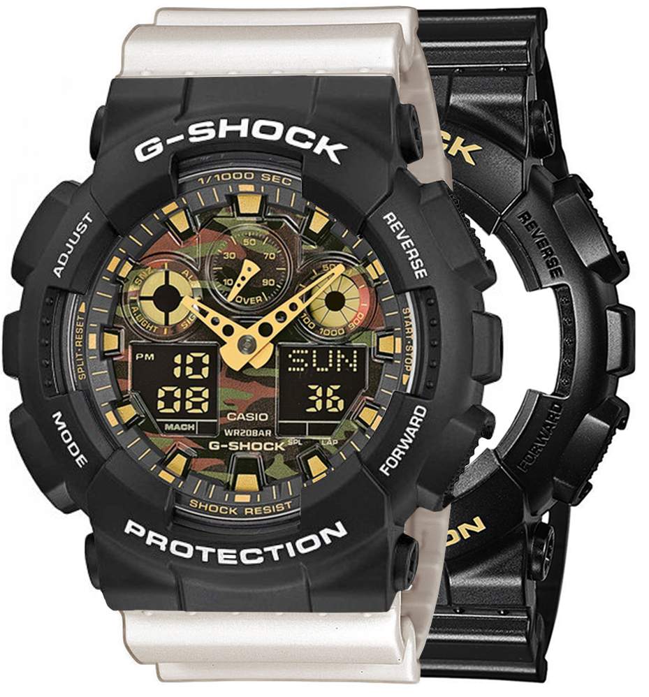 G-SHOCK SET GA-100CF-1A9ER + BEZEL 10508136 + PASEK 10395227