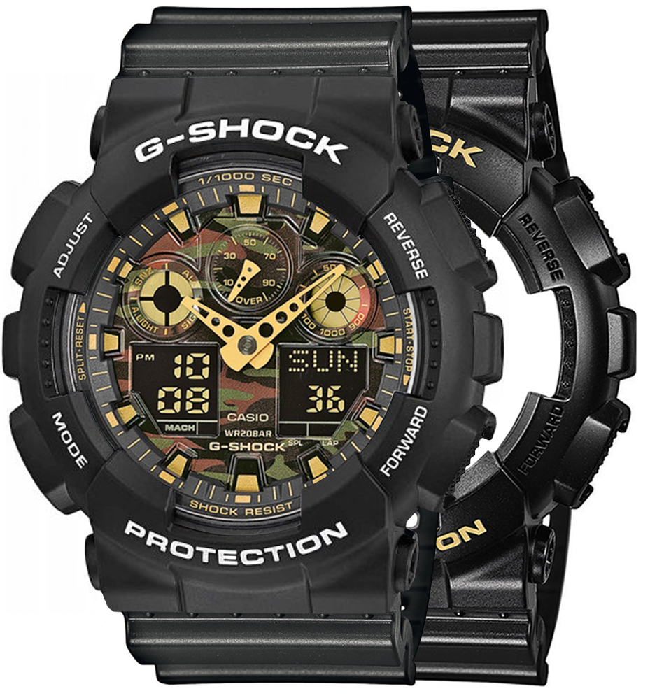 G-SHOCK SET GA-100CF-1A9ER + BEZEL 10508136 + PASEK 10467764
