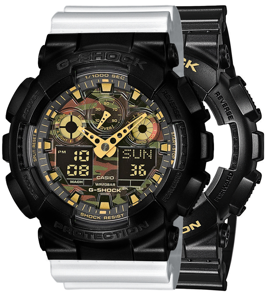 G-SHOCK SET GA-100CF-1A9ER + BEZEL 10523429 + PASEK 10347710