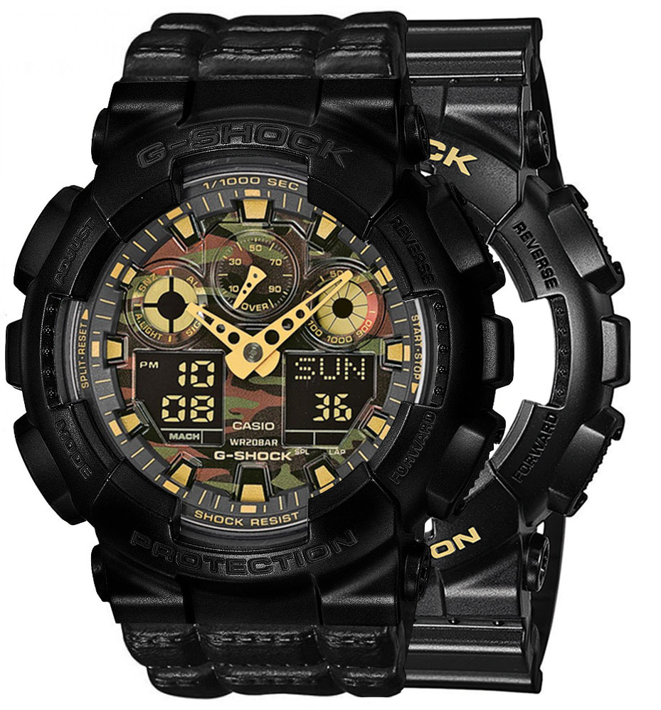 G-SHOCK SET GA-100CF-1A9ER + BEZEL 10523429 + PASEK 10559686