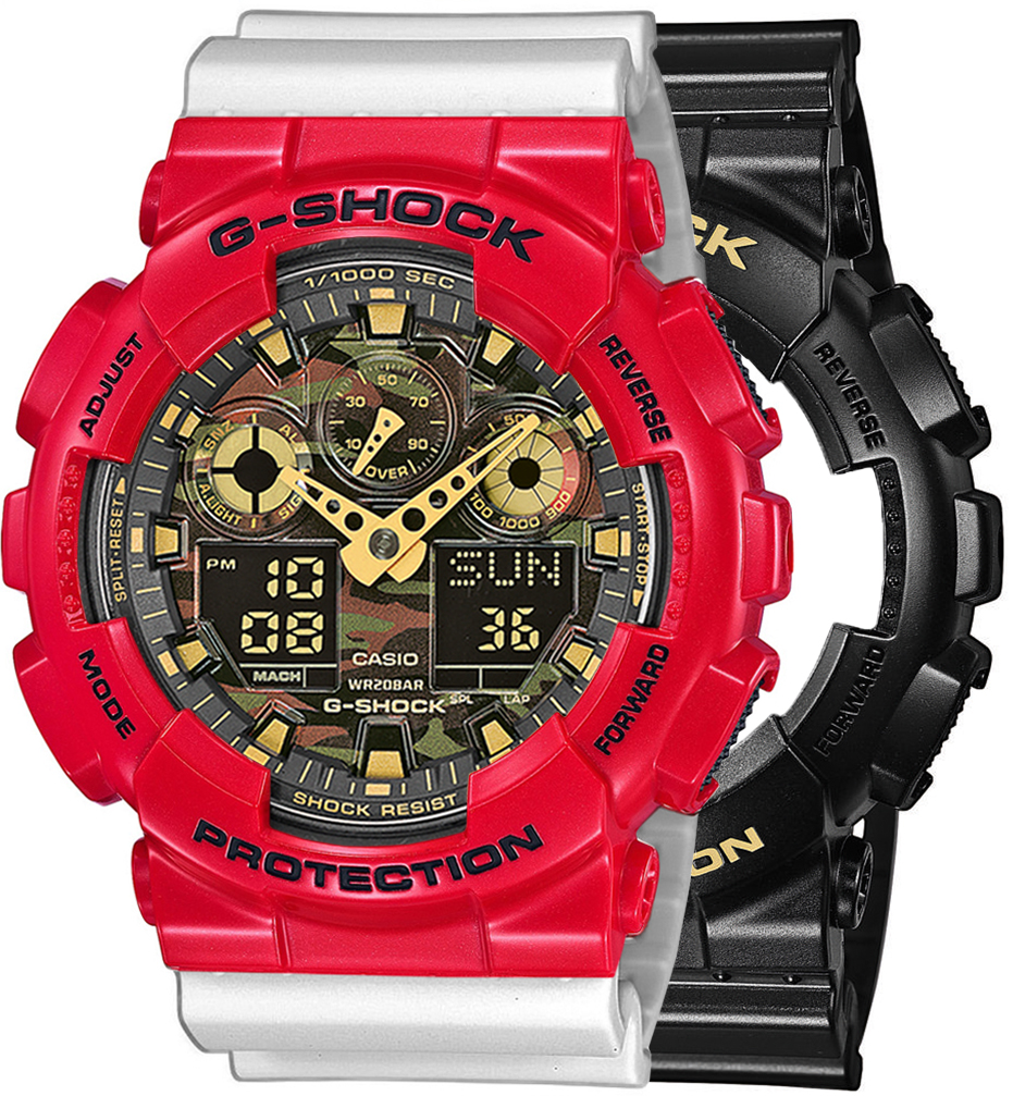 G-SHOCK SET GA-100CF-1A9ER + BEZEL 10557822 + PASEK 10430571