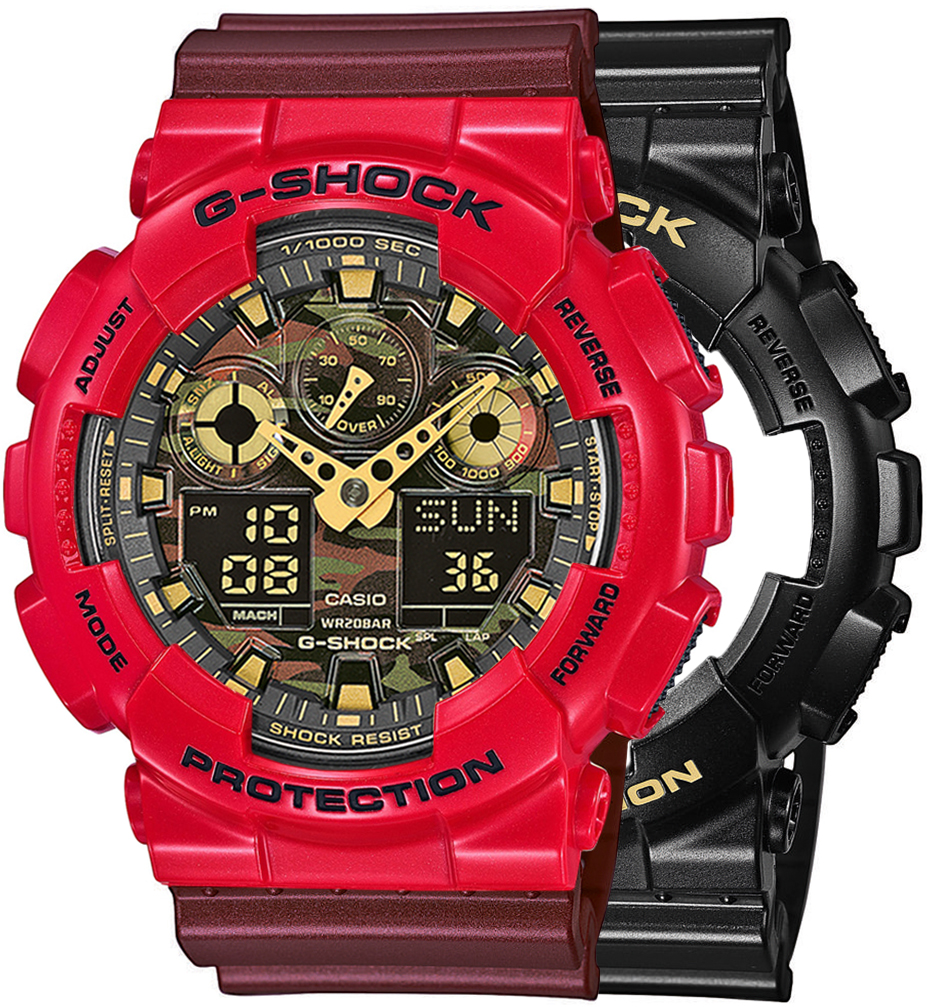 G-SHOCK SET GA-100CF-1A9ER + BEZEL 10557822 + PASEK 10477355