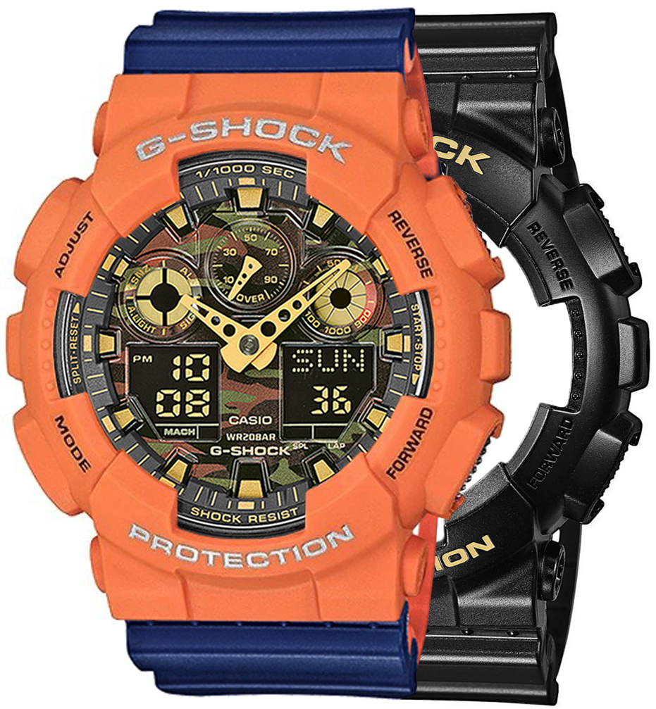 G-SHOCK SET GA-100CF-1A9ER + BEZEL 10589006 + PASEK 10527467