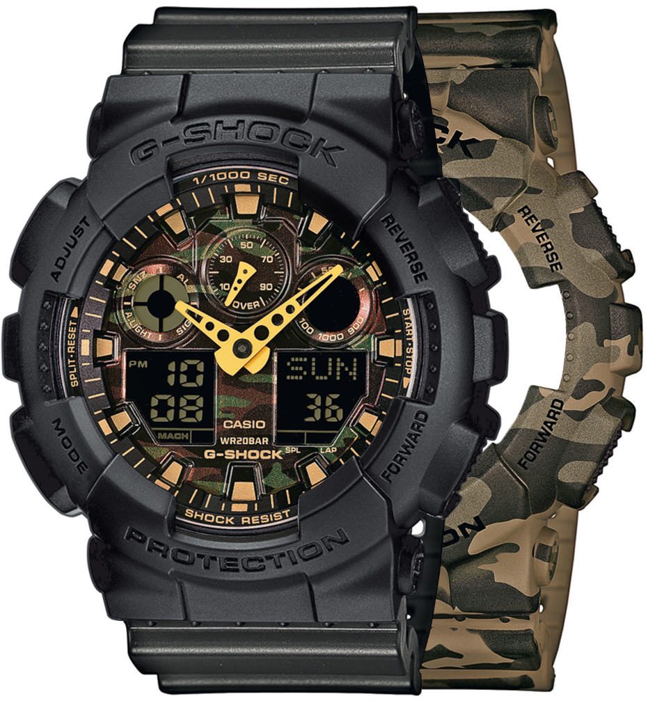 G-SHOCK SET GA-100CM-5AER + BEZEL 10358741 + PASEK 10467764