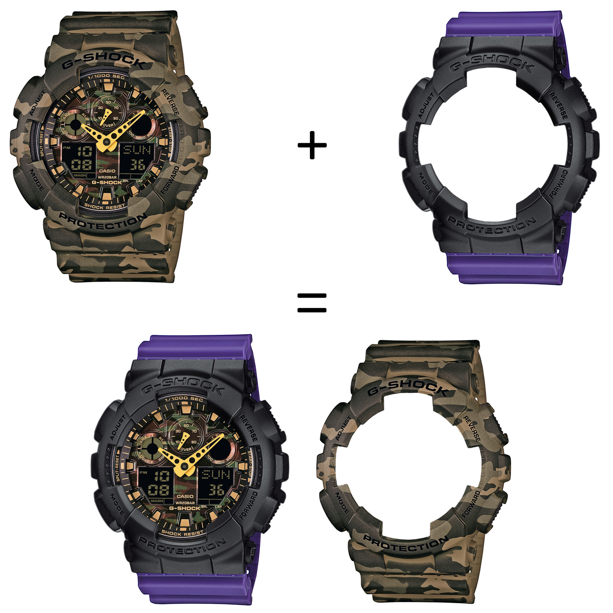 Casio SET GA-100CM-5AER + BEZEL 10358741 + PASEK 10498156 zegarek - miniatura 2