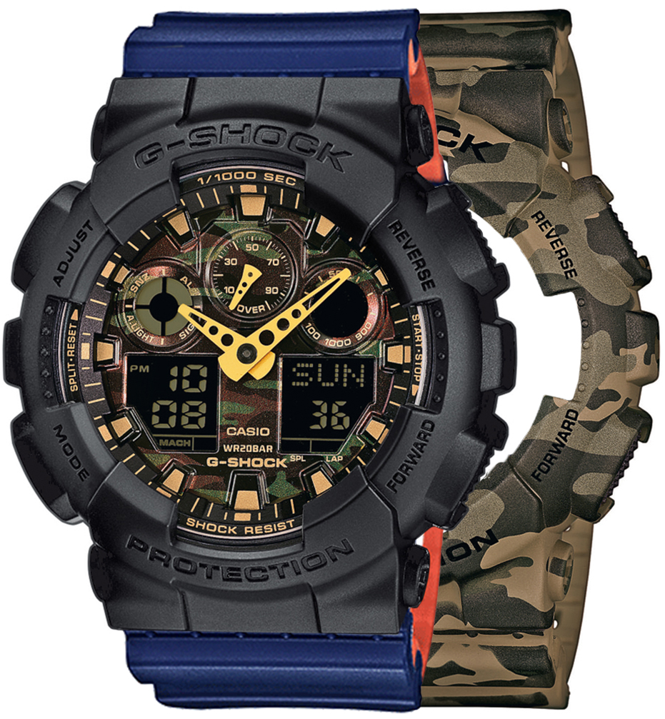 G-SHOCK SET GA-100CM-5AER + BEZEL 10358741 + PASEK 10527467