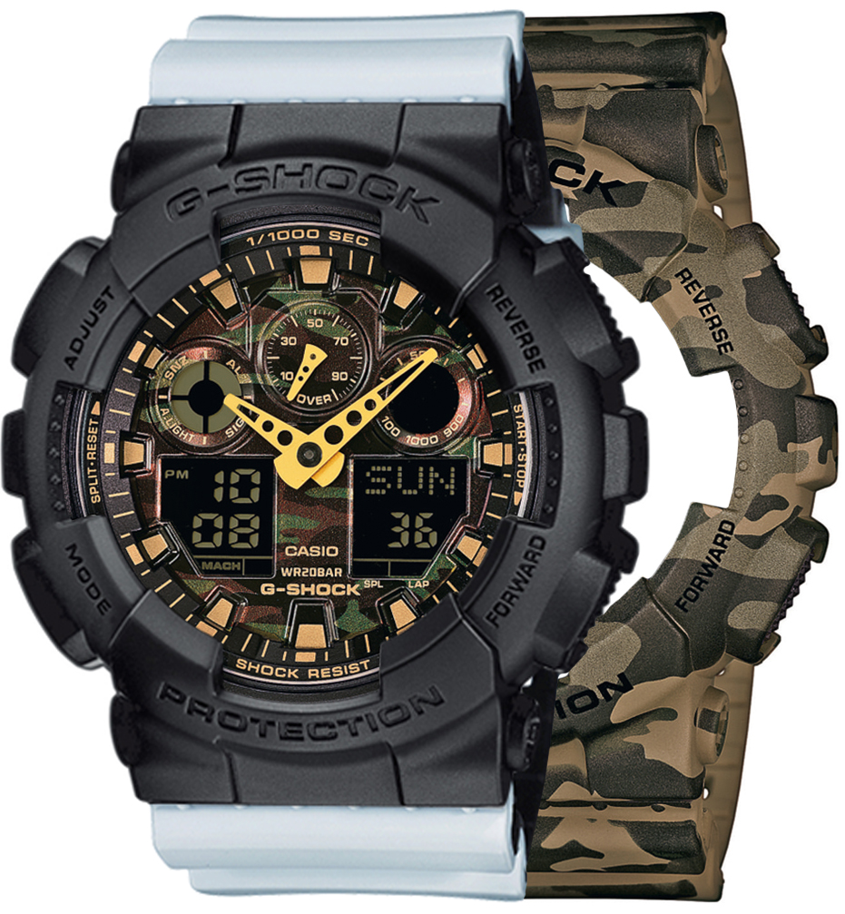 G-SHOCK SET GA-100CM-5AER + BEZEL 10358741 + PASEK 10527469