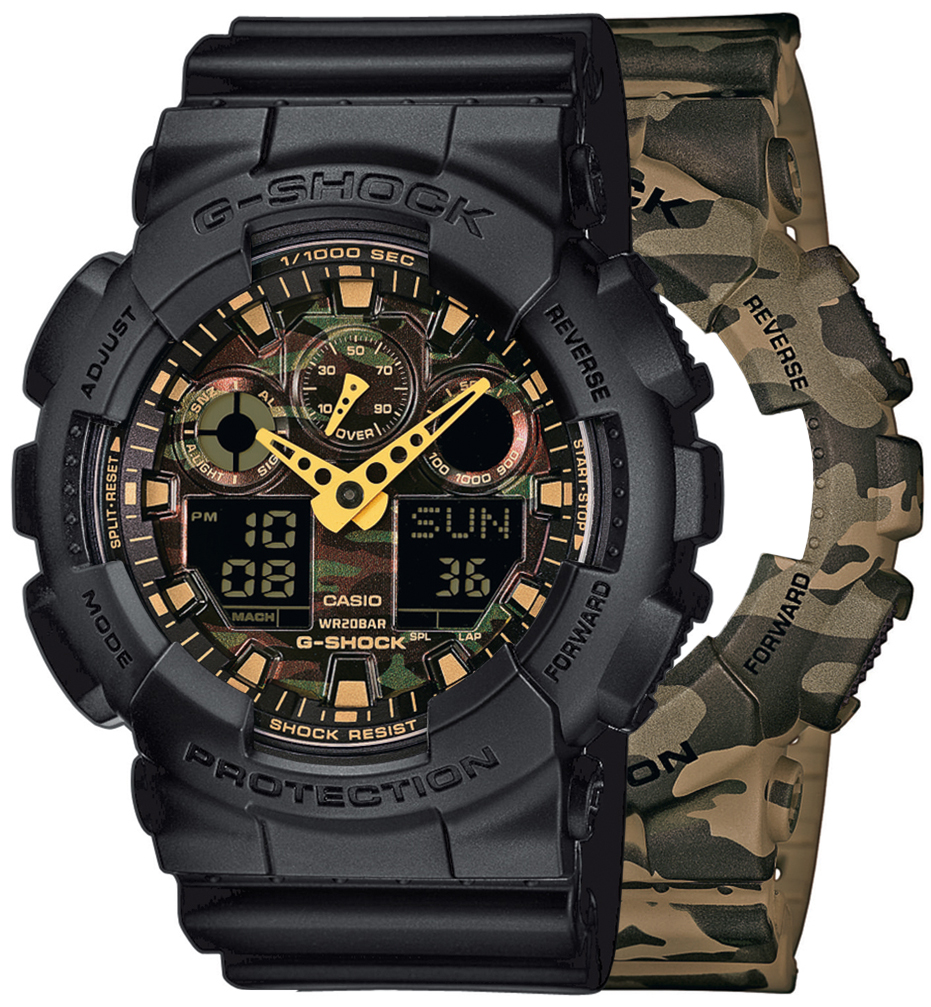 G-SHOCK SET GA-100CM-5AER + BEZEL 10358741 + PASEK 10536683