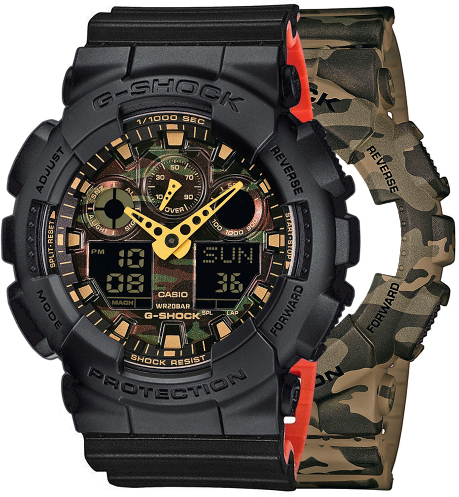 G-SHOCK SET GA-100CM-5AER + BEZEL 10358741 + PASEK 10577142