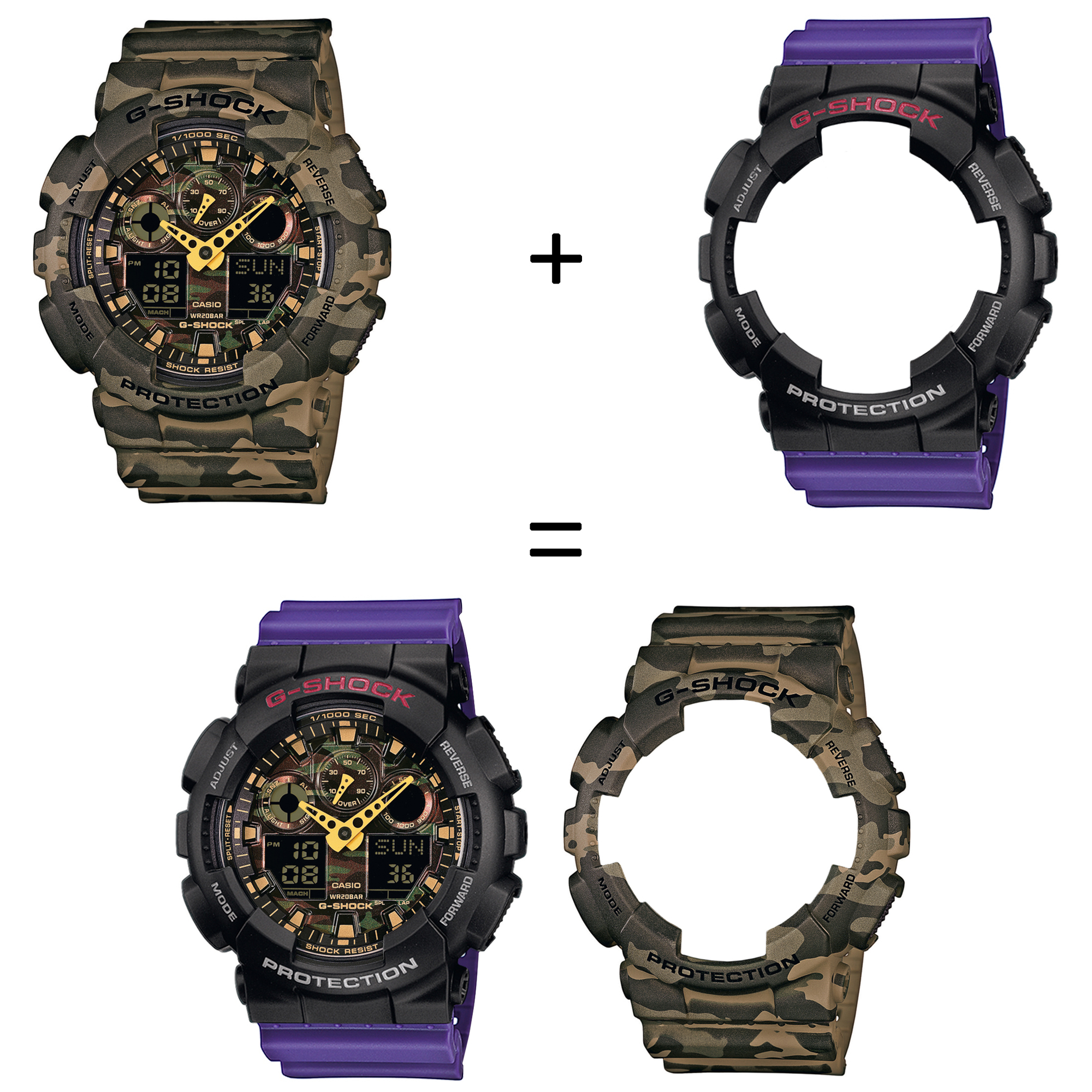 Casio SET GA-100CM-5AER + BEZEL 10378531 + PASEK 10498156 zegarek - miniatura 2