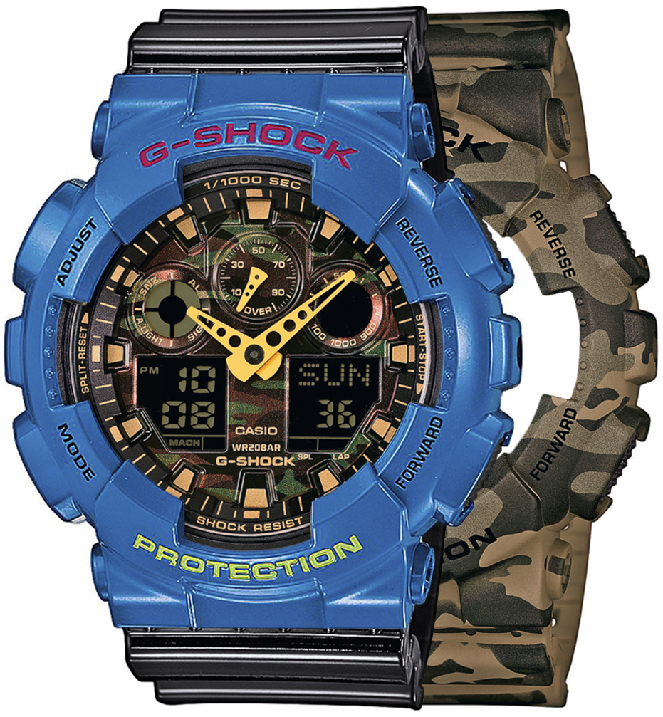 G-SHOCK SET GA-100CM-5AER + BEZEL 10388974 + PASEK 10378391