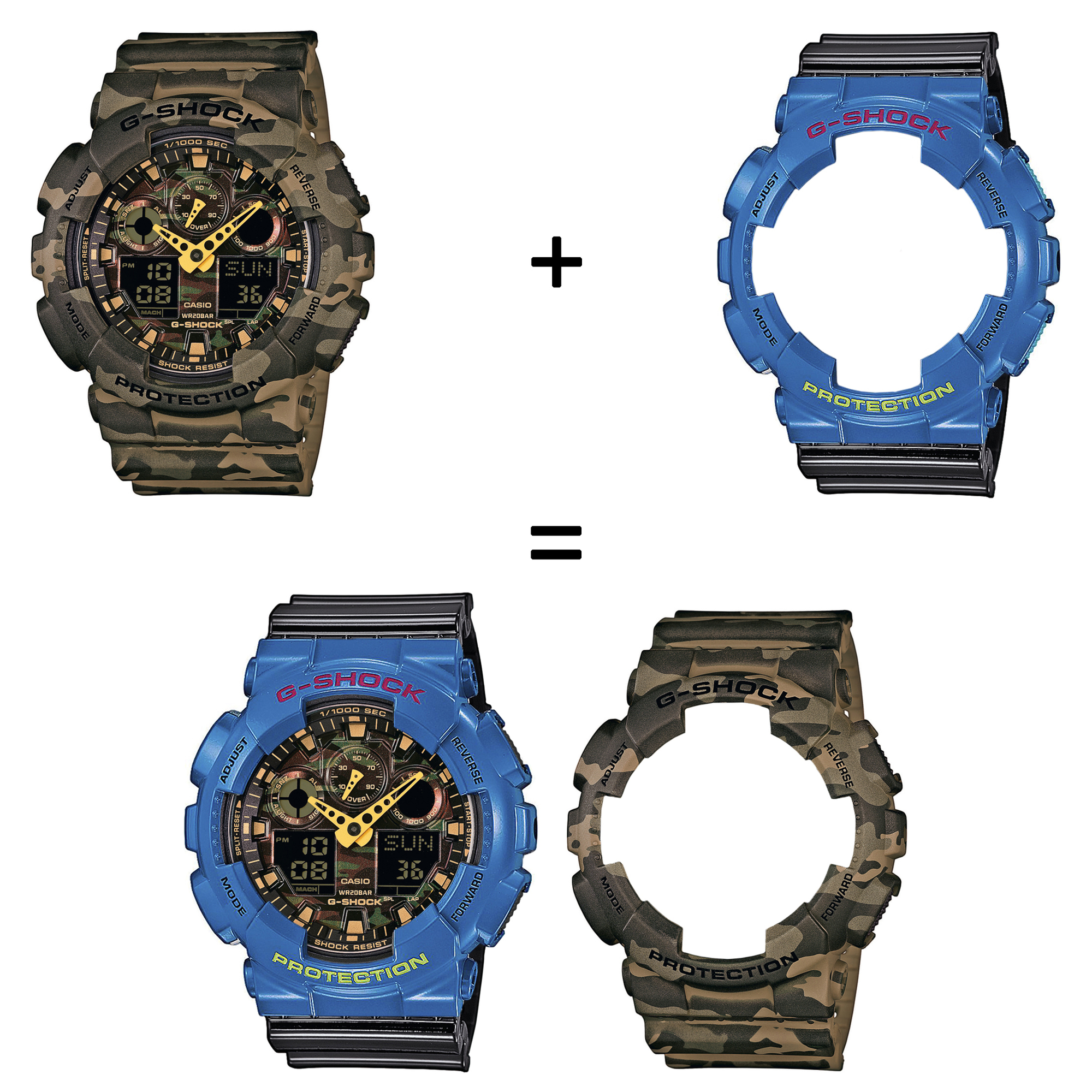 Casio SET GA-100CM-5AER + BEZEL 10388974 + PASEK 10378391 zegarek - miniatura 2