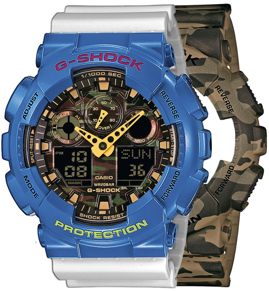 G-SHOCK SET GA-100CM-5AER + BEZEL 10388974 + PASEK 10430571