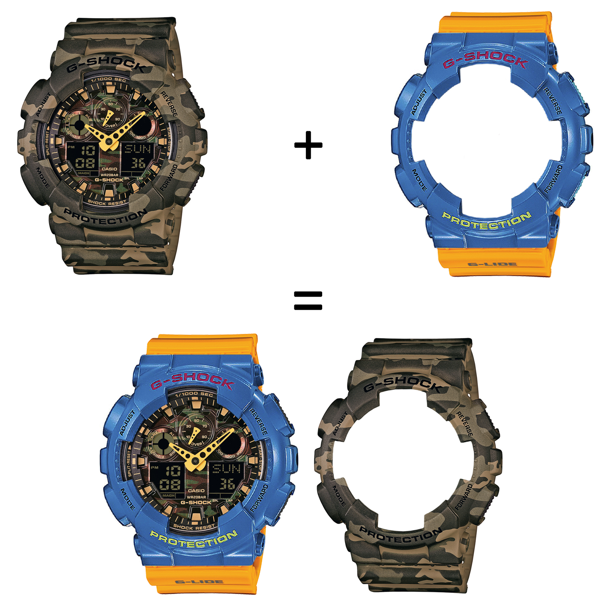 Casio SET GA-100CM-5AER + BEZEL 10388974 + PASEK 10457913 zegarek - miniatura 2