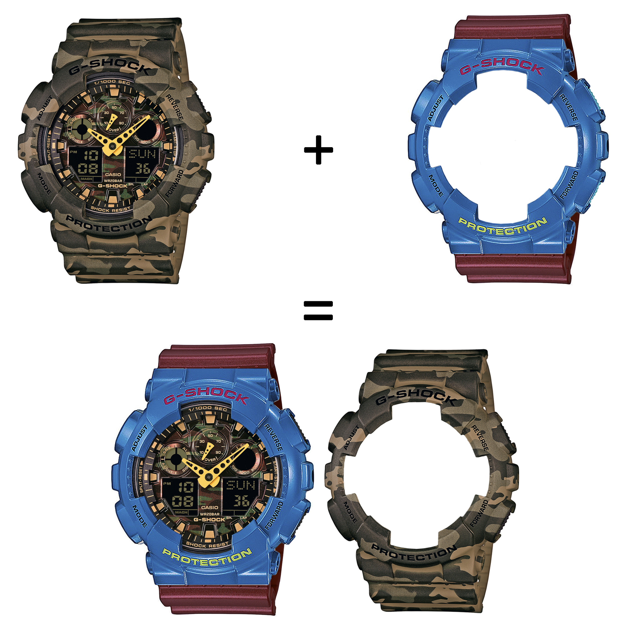 Casio SET GA-100CM-5AER + BEZEL 10388974 + PASEK 10477355 zegarek - miniatura 2