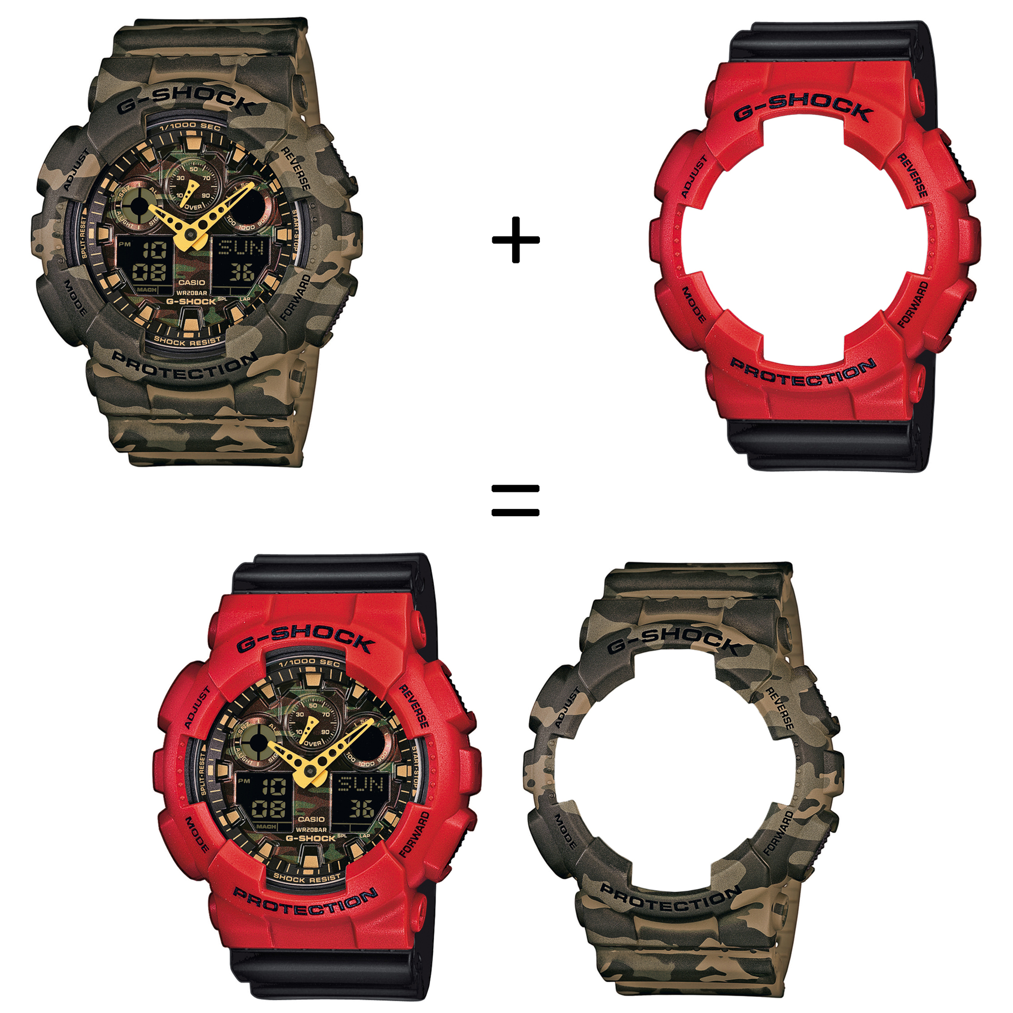 Casio SET GA-100CM-5AER + BEZEL 10395289 + PASEK 10536683 zegarek - miniatura 2