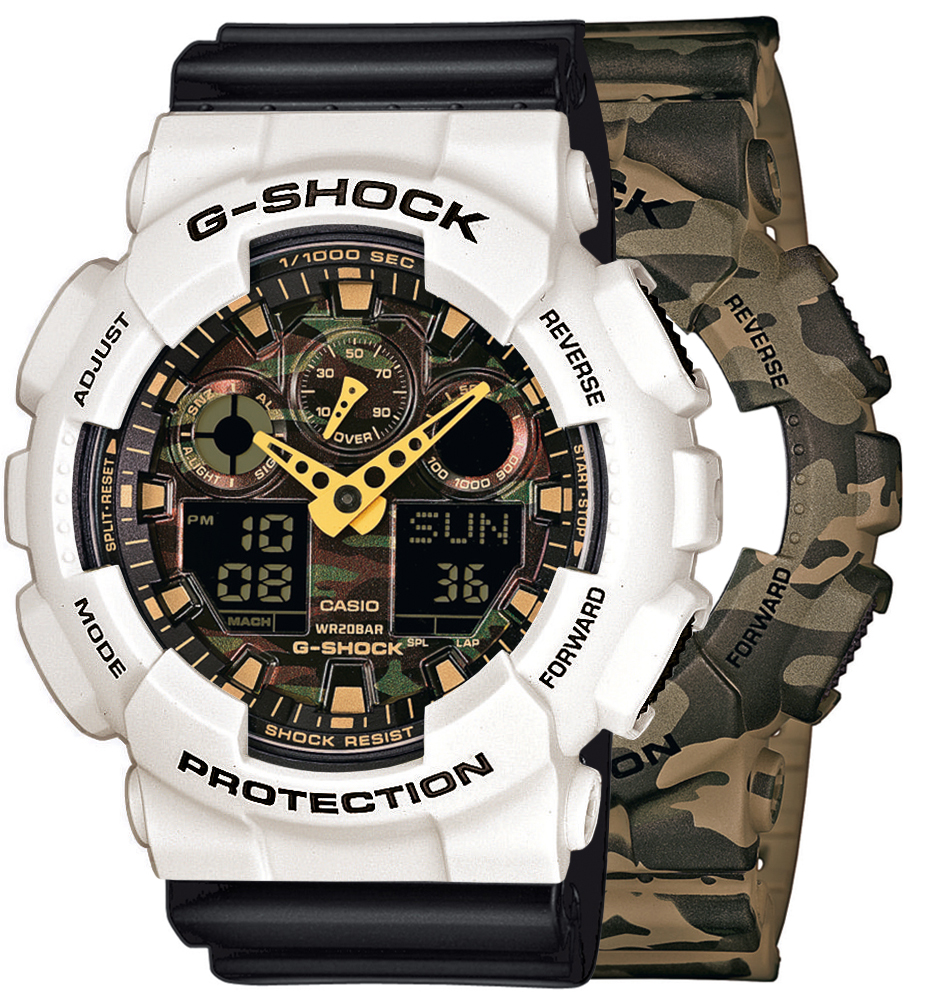 G-SHOCK SET GA-100CM-5AER + BEZEL 10395292 + PASEK 10347688