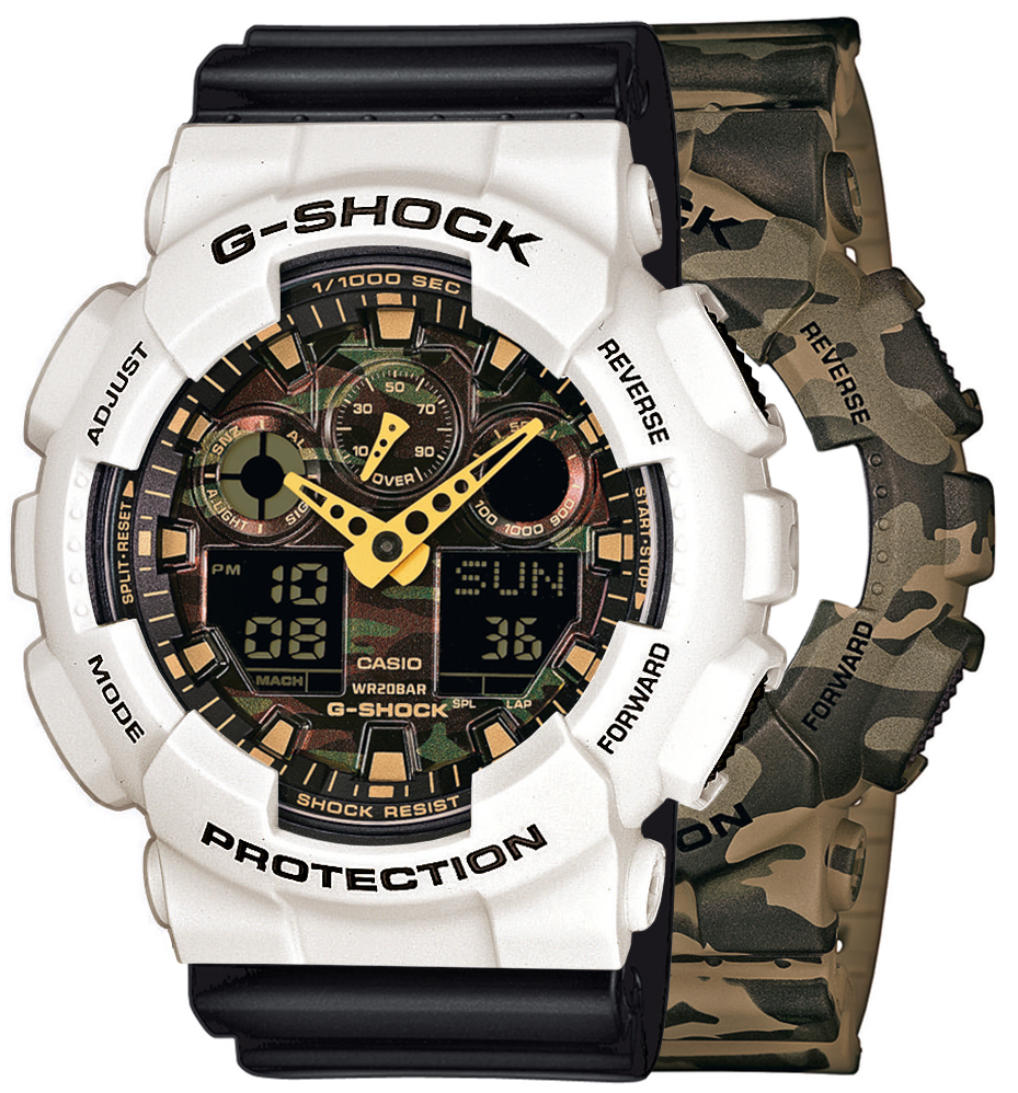 G-SHOCK SET GA-100CM-5AER + BEZEL 10395292 + PASEK 10536683