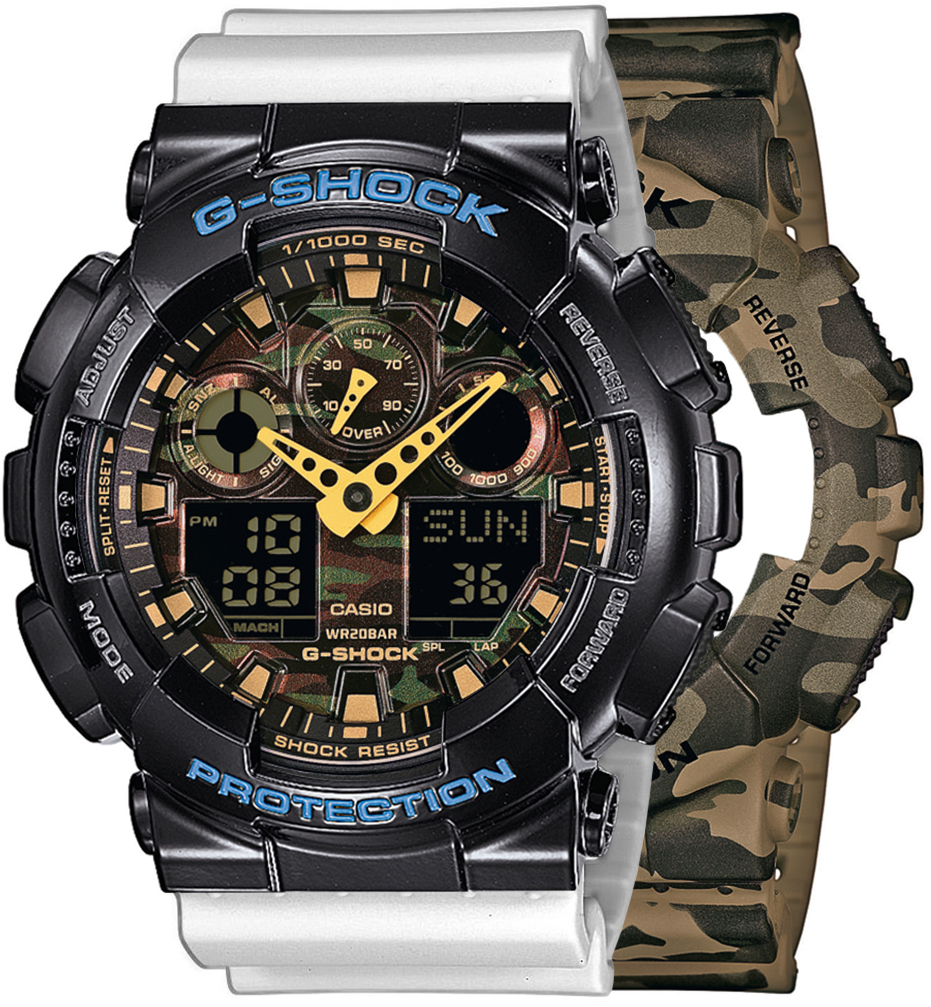 G-SHOCK SET GA-100CM-5AER + BEZEL 10407691 + PASEK 10430571