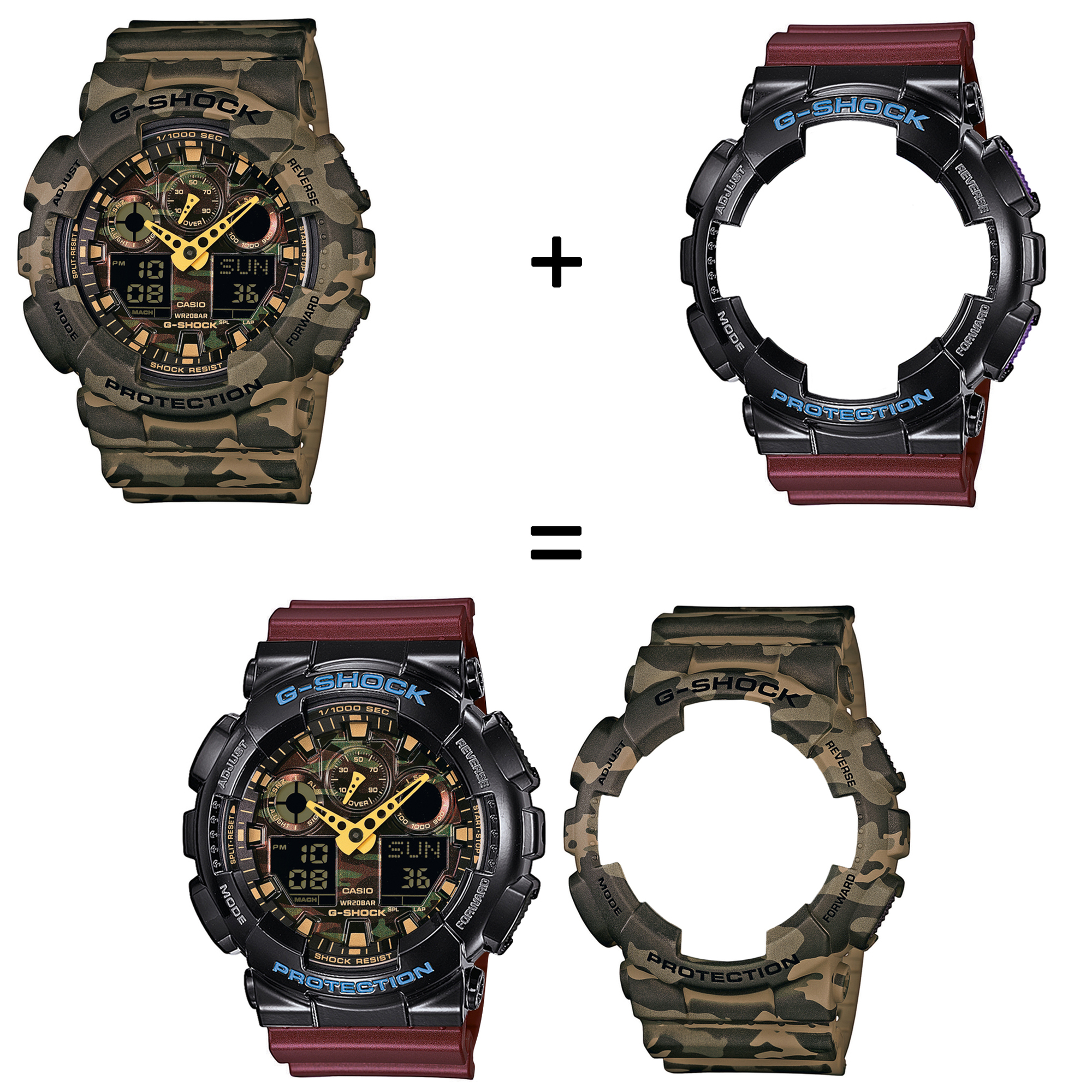 Casio SET GA-100CM-5AER + BEZEL 10407691 + PASEK 10477355 zegarek - miniatura 2
