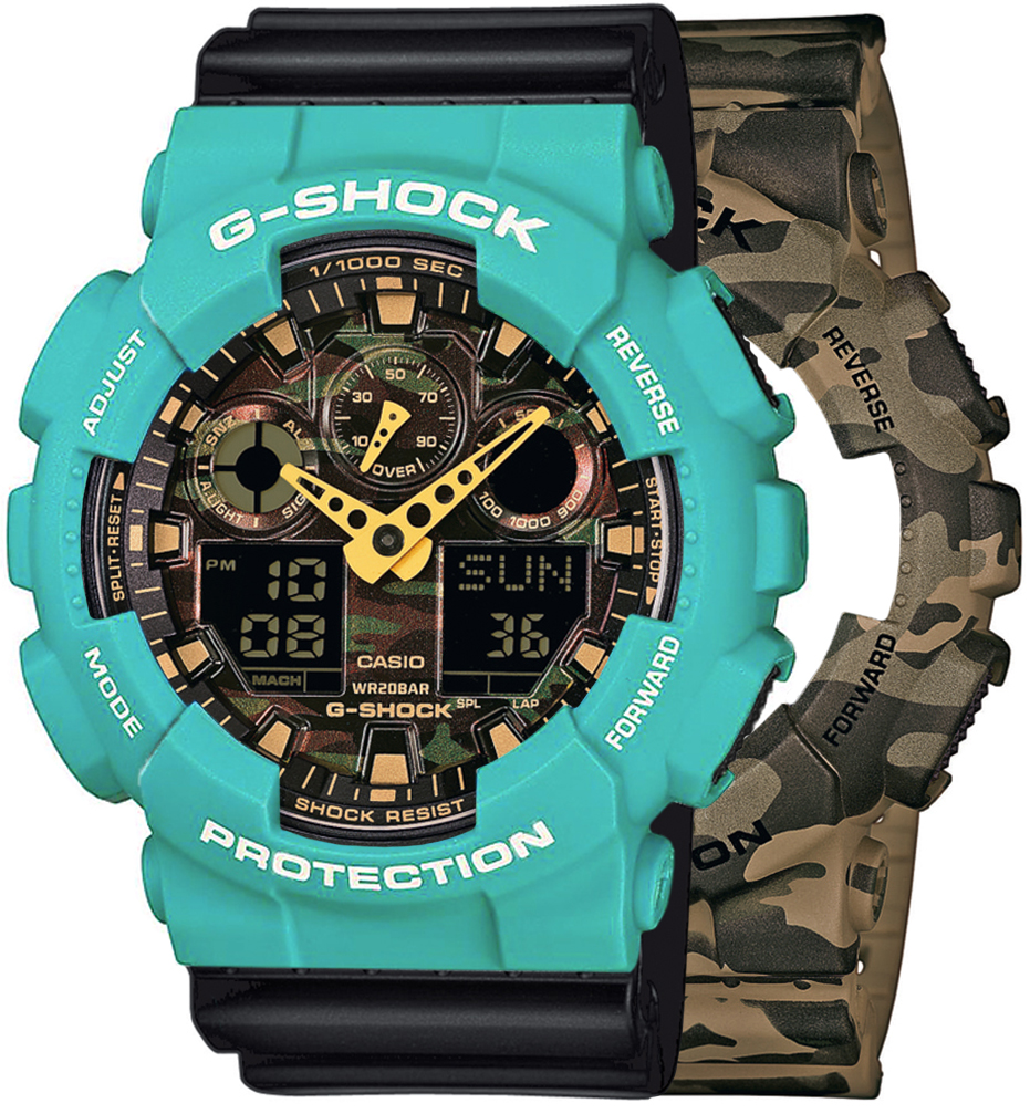 G-SHOCK SET GA-100CM-5AER + BEZEL 10410475 + PASEK 10347688