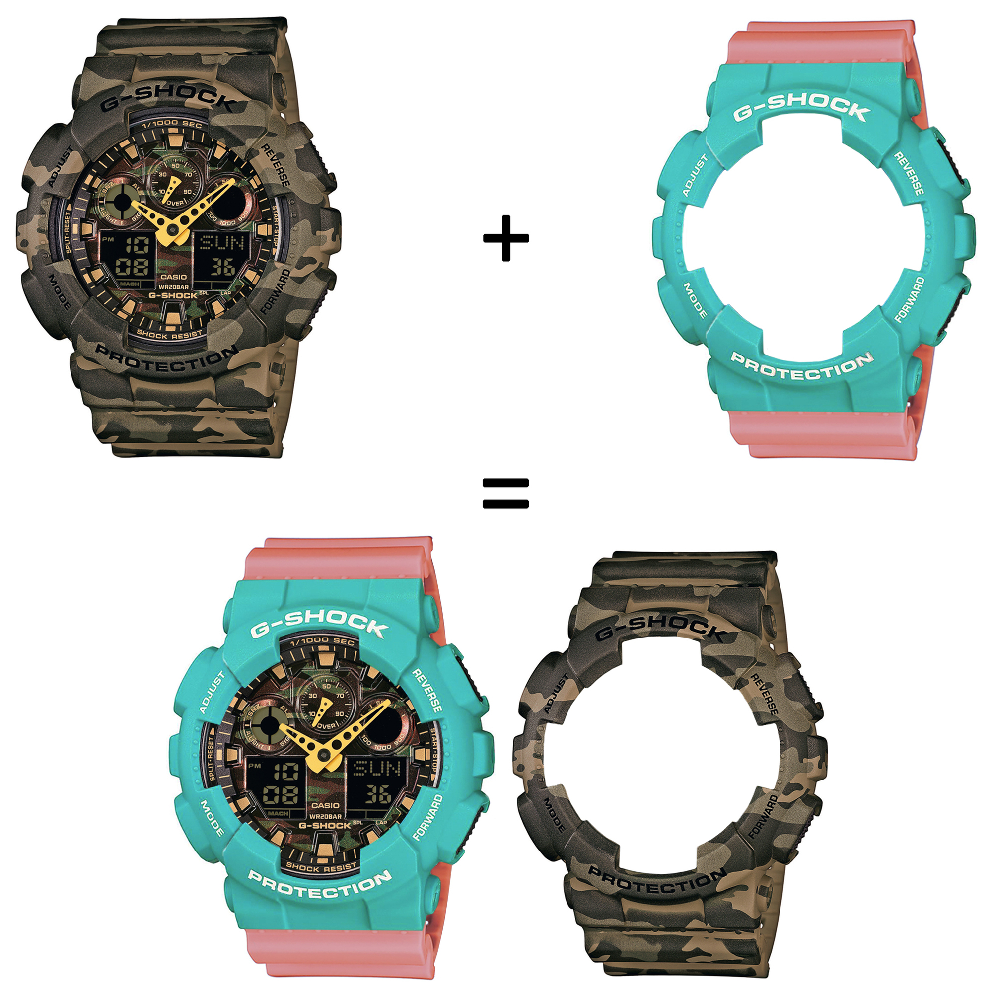 Casio SET GA-100CM-5AER + BEZEL 10410475 + PASEK 10498150 zegarek - miniatura 2