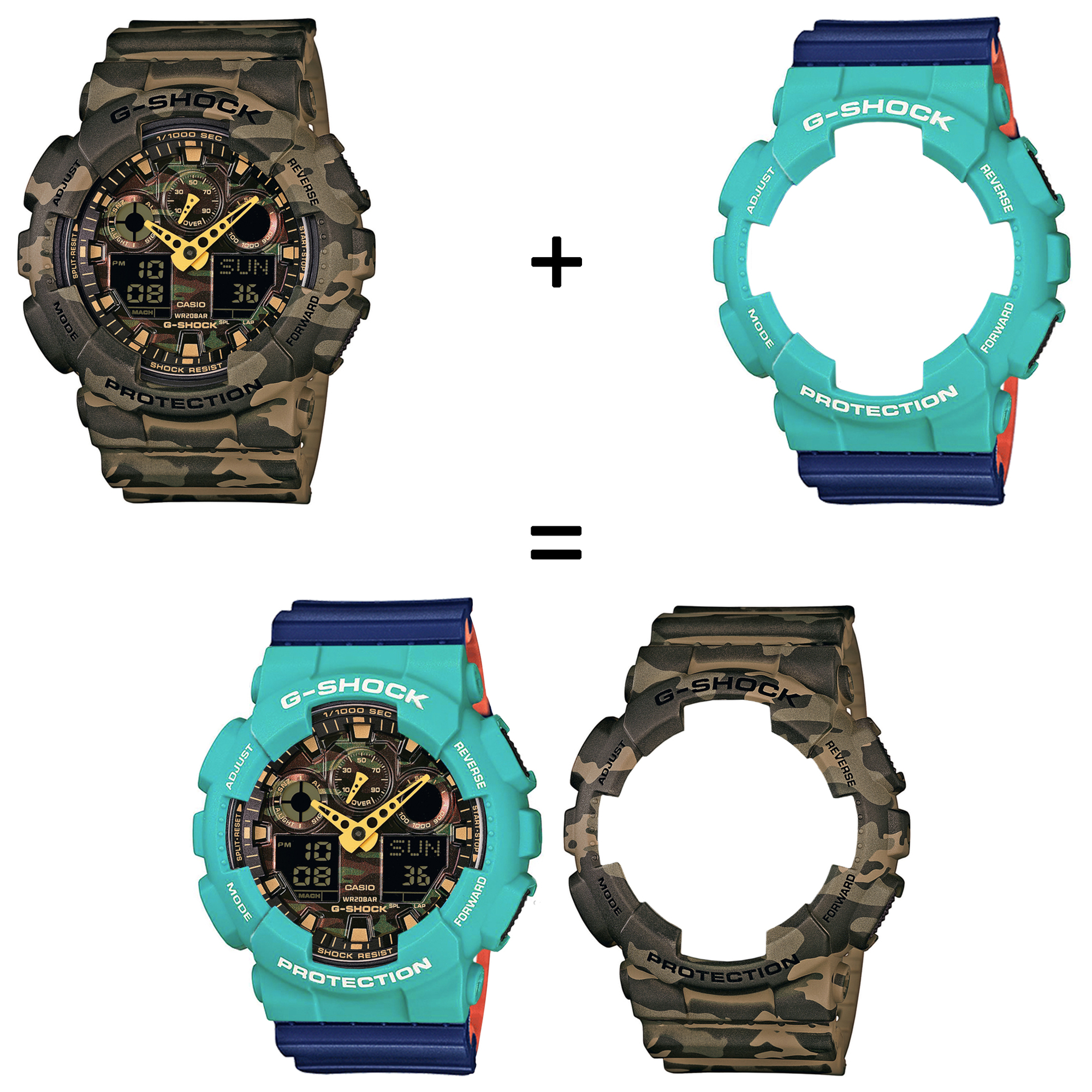 Casio SET GA-100CM-5AER + BEZEL 10410475 + PASEK 10527467 zegarek - miniatura 2