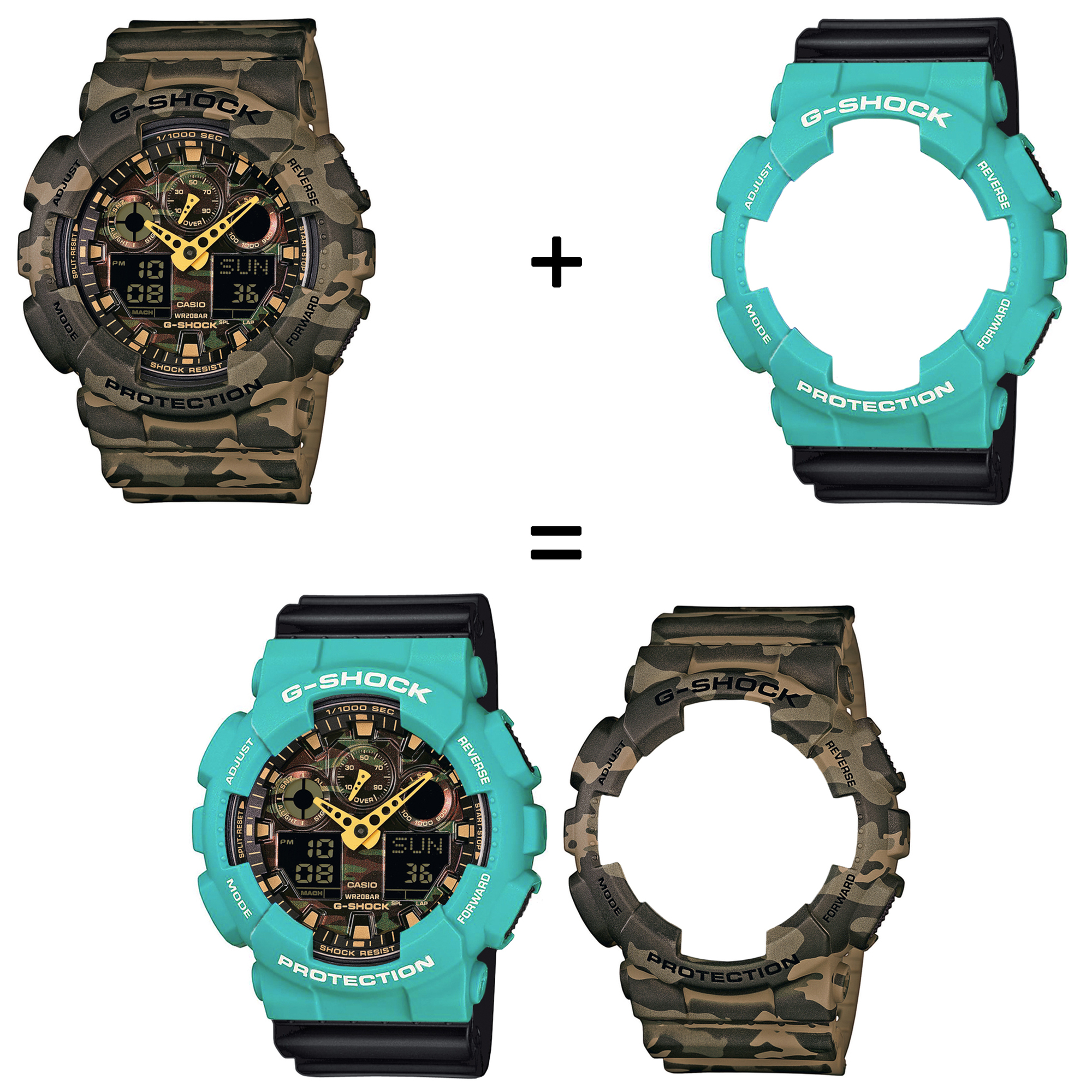 Casio SET GA-100CM-5AER + BEZEL 10410475 + PASEK 10536683 zegarek - miniatura 2