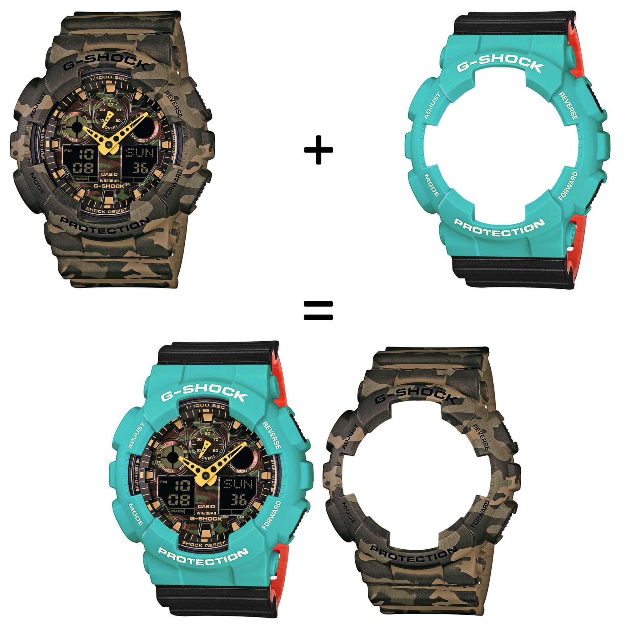 Casio SET GA-100CM-5AER + BEZEL 10410475 + PASEK 10577142 zegarek - miniatura 2