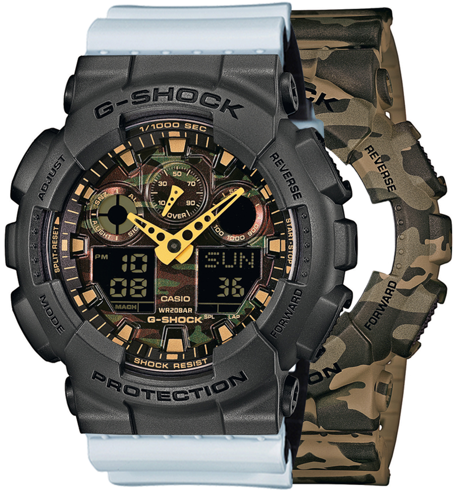 G-SHOCK SET GA-100CM-5AER + BEZEL 10467795 + PASEK 10527469