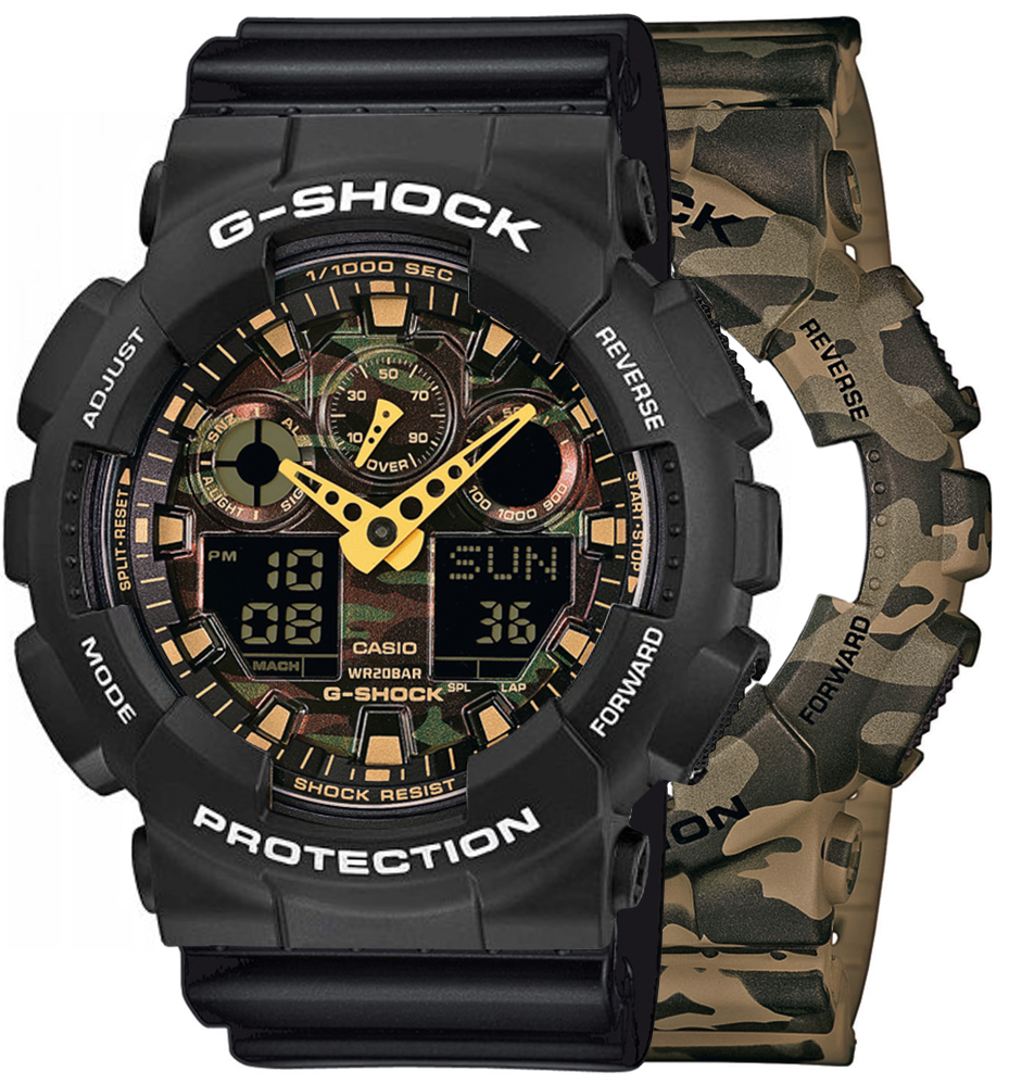 G-SHOCK SET GA-100CM-5AER + BEZEL 10508136 + PASEK 10347688