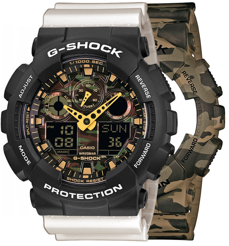 G-SHOCK SET GA-100CM-5AER + BEZEL 10508136 + PASEK 10395227