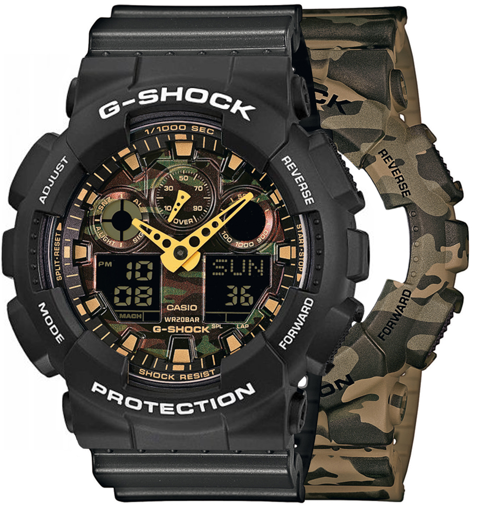 G-SHOCK SET GA-100CM-5AER + BEZEL 10508136 + PASEK 10467764