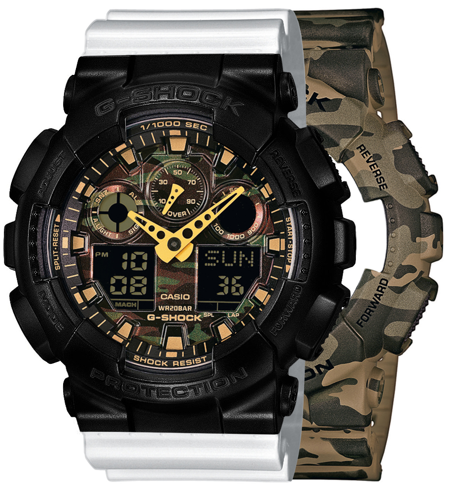 G-SHOCK SET GA-100CM-5AER + BEZEL 10523429 + PASEK 10347710