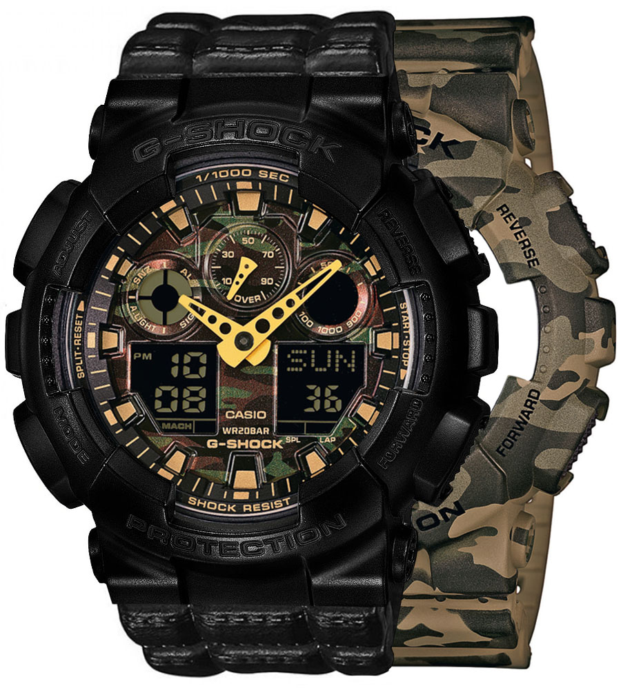 G-SHOCK SET GA-100CM-5AER + BEZEL 10523429 + PASEK 10559686
