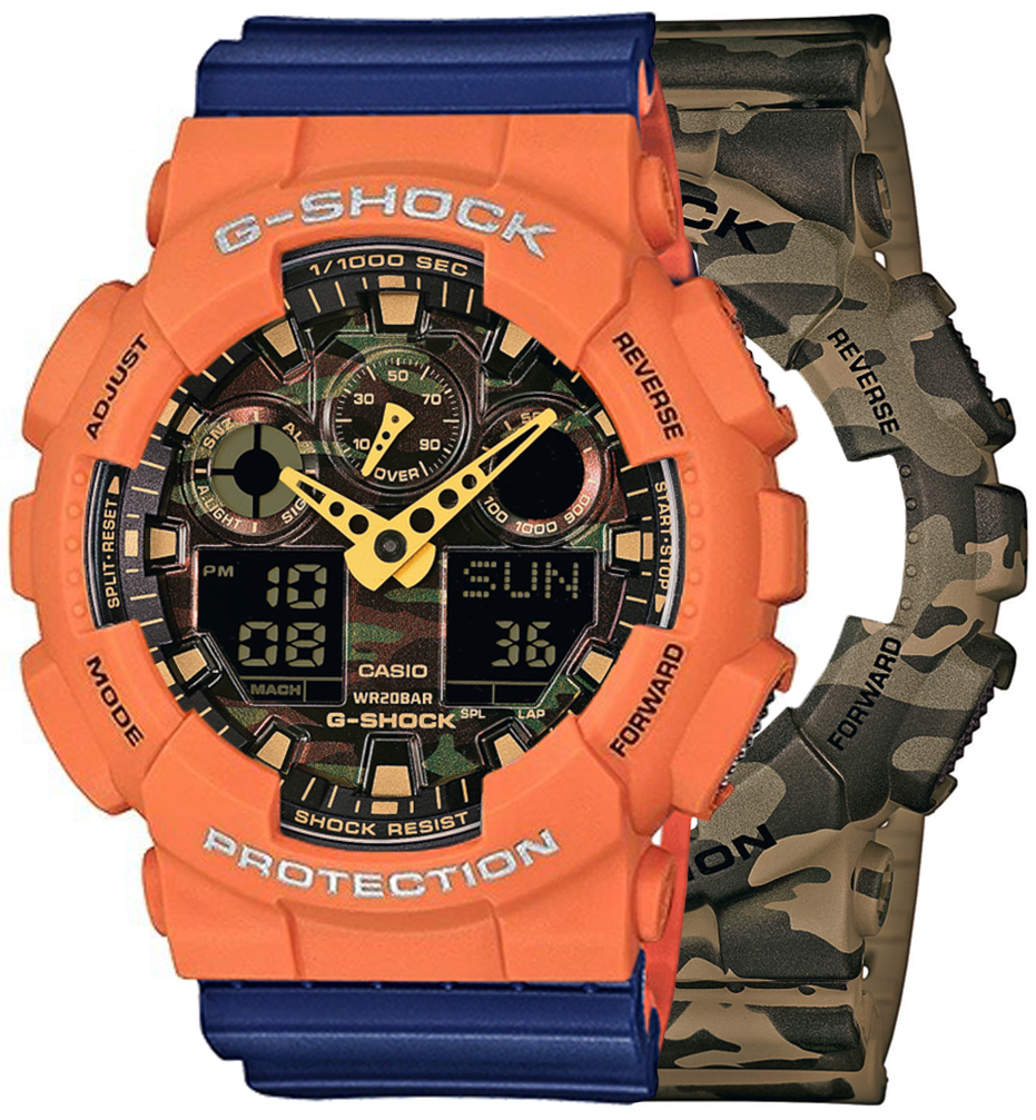 G-SHOCK SET GA-100CM-5AER + BEZEL 10589006 + PASEK 10527467
