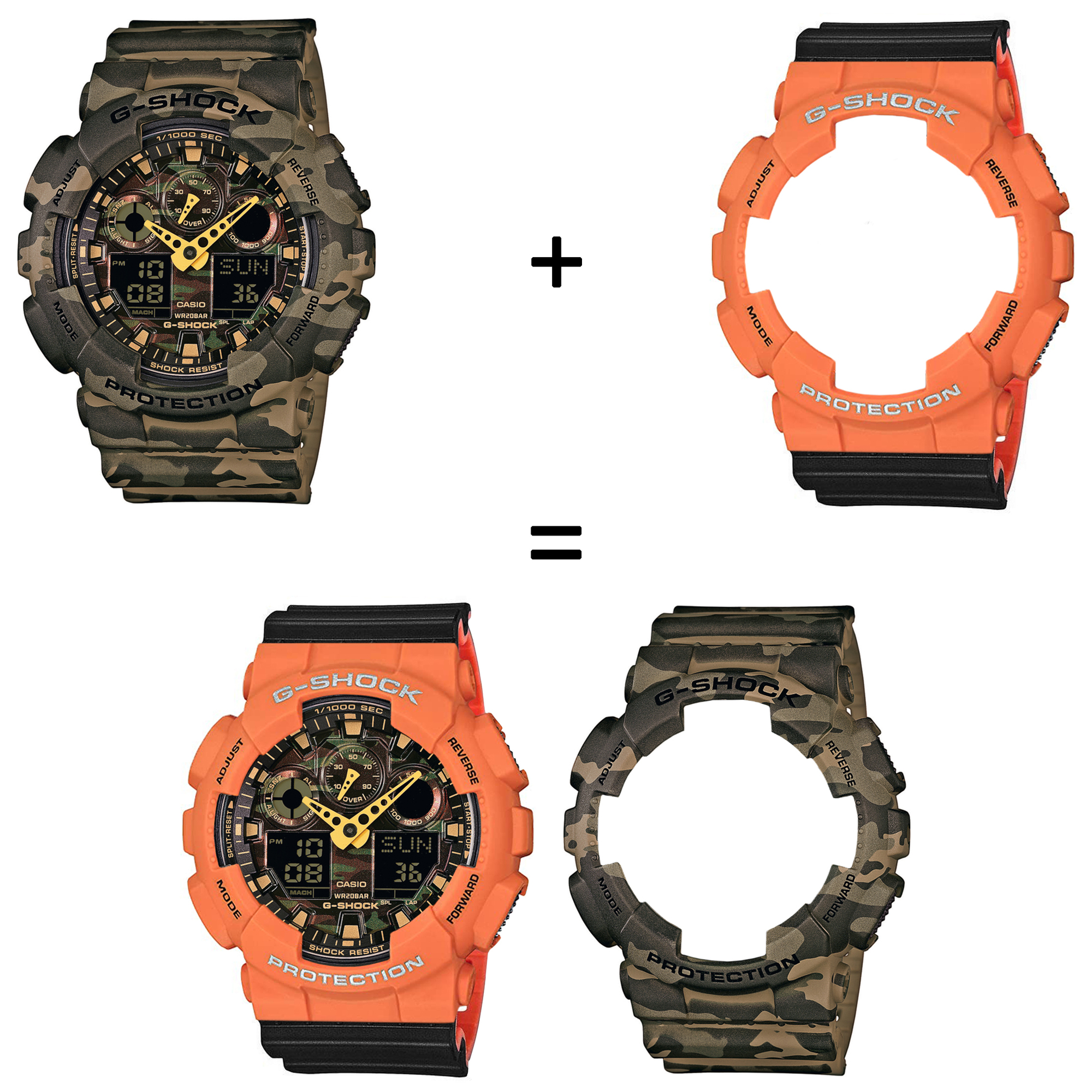 Casio SET GA-100CM-5AER + BEZEL 10589006 + PASEK 10577142 zegarek - miniatura 2